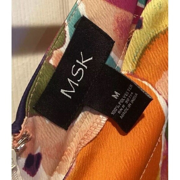 MSK Jumpsuit Womens Printed Hi-Low Wide Leg Medium Psychedelic Outfit Retro - Picture 7 of 14